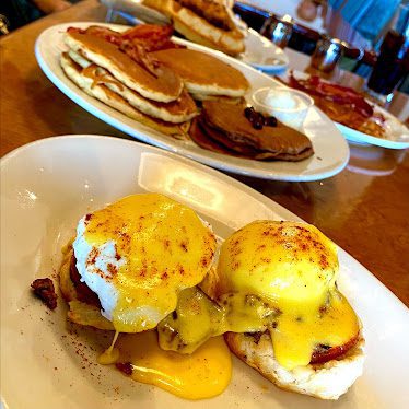 Stacked Breakfast and Lunch — Restaurant Food And Dining Photo