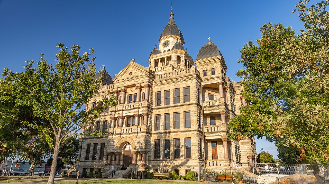 Denton County Courthouse on the downtown Square