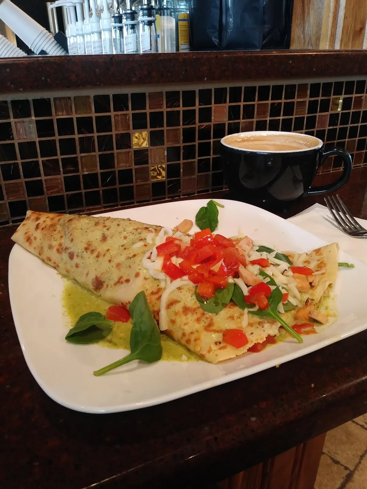 French Press Coffee and Crepes: Restaurant Food And Dining Photo